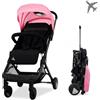 ASALVO Passeggino Leggero Omologato per Aereo FLIGHT PINK BLACK