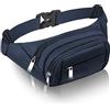 CAMORF Marsupio e Marsupio per Donna Uomo CAMORF Grande Capacità Marsupio 4 Tasche - Cintura da Corsa Impermeabile Adatto MAX 7.9'' iPad & 6.6'' Cellulare iPhone, Marsupio blu scuro, L Dark Blue bum bag