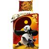 Halantex Set Letto KUNG FU PANDA guerrieri PO e ZHEN - Copripiumino 140x200cm con federa 70x90cm - 100% Cotone Multicolore