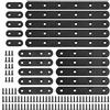 Glarks 110 pezzi 20 pezzi 40 mm 80 mm 130 mm 200 mm piatto dritto angolo staffa di riparazione connettore piastra di riparazione con viti di montaggio set per mobili in legno