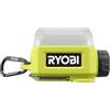 RYOBI RLA4‑0 Lanterna 4V USB Lithium, 3 Intensità Luce: 300/100 /20 + Intermittente, Gancio Estraibile, Moschettone, Compatibile con LINK