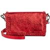 NALLY Handtasche aus Metallic-Leder, Borsa a Mano in Pelle Metallizzata Donna, Colore: Rosso