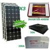 KIT FOTOVOLTAICO 3KW GIORNALIERO INVERTER 4000W PANNELLO ENERGIA SOLARE BATTERIA