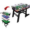Sport One Calcio Balilla Pieghevole Tavolo Multigioco Bambini 5 in 1 Calcio Balilla, Biliardo, Ping Pong, Hockey e Curling - Dimensioni 120x60x83 cm