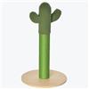 PawHut Albero Tiragraffi per Gatti Adulti e Gattini a Forma di Cactus, Corda Sisal e Base in Legno, 40x40x65 cm, Verde