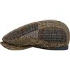 Stetson Coppola Mandeo Driver Patchwork Uomo - Made in The EU Cappellino Lana Cappello Piatto con Visiera, Fodera Inverno Autunno/Inverno - M (56-57 cm) Beige-Marrone