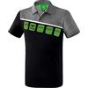 Erima 1111904 Maglietta Polo, Unisex Bambini, Nero/Grigio Melange/Bianco, 152