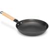 Lätt Home - Padella in Ghisa Antiadente 24 cm di Diametro - Adatta per Induzione, Vetroceramica, Gas, Forno, Griglia e Lavastoviglie - Manico Removibile in Legno Chiaro - Senza PFOA e PTFE