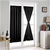 ele ELEOPTION Tenda Finestra, Tende Oscuranti per Porta Francese, Tende a Pannello Francesi, Tenda Oscurante in Tinta Unita per Porta con Fermatenda, 1 Pannello, per Porte a Vetri Francesi (Nero, 64 * 102 cm)