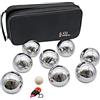 GICO Boules 3268 Petanque Boccia - Set di 8 Pezzi in Acciaio in una Pratica Borsa da Trasporto (720 g)