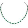 Diamond Treats Collana da Tennis in Argento Sterling 925 per Donna, Con Pietre Ovali Verdi e Bianche, Verde Smeraldo