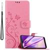 Cadorabo Custodia Libro compatibile con Huawei P20 in ROSA FIORE - in Design di Fiore con Chiusura Magnetica, Funzione Stand e 3 Vani di Carte - Portafoglio Cover Case Wallet Book Etui Protezione