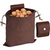 WACAR Borsa pieghevole per bushcraft, borsa impermeabile per foraggiare, borsa per attrezzi da giardinaggio, borsa con cordoncino, in pelle cerata, borsa per foraggiare, Marsupio da trekking in tela