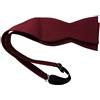 TigerTie - Farfallino papillon 100% Seta da annodare - bordò borgogna in argento a pois