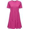 ONLY Onlmay Life S/S Peplum Dress Box Jrs Abito in Jersey, Rosa Lampone, S Donna