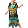 YouKD Maxi abito con scollo a V, caftano boho, copricostume da spiaggia, maxi indumento da donna, E Colore 5, Etichettalia unica