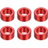 PATIKIL M6 Distanziali in Alluminio, 6pz Distanziali Metallici in Alluminio 6,2mm ID x 10mm OD x 5mm L Distanziatore a Vite in Alluminio Rotondo per Viti 1/4 o M6, Rosso