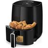 LEHMANN Friggitrice ad Aria, 1400 W, 3,5 Litri, Air Fryer con 8 Programmi, Fino 200°C, 80% di Grassi in Meno, Friggitrice Efficiente senza Olio con Tecnologia Air Fry per Grigliare, Cuocere al Forno