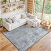 Tinyboy-hbq Tappeto Salotto Moderno Soggiorno Lavabile Tappeti Moderni Astratti Camera da Letto per la Casa Grigio Pelo Corto Home Decorazioni(Astratto Grigio Bianco/Multi,120x160cm)