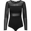 ONLY Onlesther L/S Mesh Bodystocking Jrs Body, Nero, S Donna