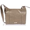 usha BLACK LABEL Borsetta, Hobo Bag con Stampa Rettile Donna, Beige, Einheitsgröße