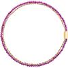 Breil, Collezione Magnetica System, Girocollo Donna Purple Orchid in Acciaio Dorato Lucido Effetto Specchio e Pietre Naturali, Pratica Chiusura con Magnete, Idea Regalo Donna