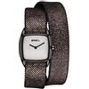 BREIL - Orologio da Donna Collezione NEW SNAKE WATCH TW1853 - Orologio da Polso in Maglia in Acciaio Lucido con Cinturino in Pelle - Doppio Cinturino - Acciaio Nero