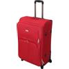 R.Leone R.LR.Leone Valigia EXTRA LARGE 85x52x35 Ultra Grande Espandibile XXL 4 ruote in stoffa 214 (Extra Large 85x52x35 cm, Rosso)