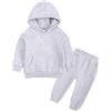 YYOUT Set di pigiami per battesimo per bambini, bambini, ragazze, ragazzi, primavera, inverno, caldi, spessi, a maniche lunghe, con cappuccio, grigio., 12-13 Anni