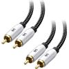 Cable Matters confezione da 2 cavi subwoofer da 10 ft, cavo coassiale digitale (cavo coassiale audio digitale e cavo subwoofer LFE) - 3 m