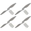 QUARKZMAN RC Eliche 2 Paletta Lame Attrezzi 8x6 Pollici Grigio con Adattatori Cerchi per Elettrico Aereo Aereoplano, 4pz
