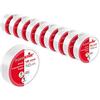 POPPSTAR Nastro isolante in PVC 10 m (larghezza 18 mm, spessore 0,18 mm), bianco, 10 rotoli
