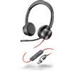 HP Cuffie stereo Poly Blackwire 8225 con connettore USB-C, certificate per Microsoft Teams + adattatore USB-C