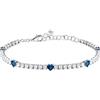 MORELLATO BRACCIALE TENNIS TESORI ZIRCONI BIANCHI E CUORI BLU MORELLATO