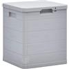 Tidyard Baule da Giardino in Plastica 42,5 x 44 x 50 cm 90 L | Grigio Chiaro