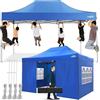 COBIZI Gazebo 3x4,5 Gazebo Esterno Resistente con 4 Parete Laterale,Esterno Pieghevole Impermeabile Gazebo da Giardino,Tendone Padiglione Pop Up per Feste Campeggio (3 per 4,5m Blu)