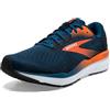 Brooks Ghost 16, Sneaker Uomo, Nasturzio Nero Opale Blu, 44 EU