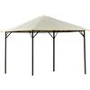 Outsunny Gazebo da Giardino in Metallo Gazebo Esterno 3x3m con Doppio Tettuccio Pieghevole, Bianco Crema|Aosom