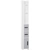 kleankin Colonna Bagno con Mensole e Armadietti, Mobile Alto Salvaspazio in Legno 15x17x120cm, Bianco e Grigio|Aosom