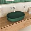 Parama Lavabo da appoggio ovale 60x43x14,5cm verde