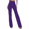 MCA Pantaloni Donna Palazzo Gamba Dritta Made in Italy (IT, Testo, L, Regular, Regular, Viola)