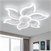 YOLEDY Lampada Ventilatore da Soffitto, Intelligente Pale da Soffitto con Luce e Telecomando, Forma a Fiore, Dimmerabile, Reversibile 6 Velocità, Motore DC con Timer, Bianco