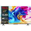 TCL - TV QLED Ultra HD 4K 43' 43C645 Android TV Titanio 2023 - SPEDIZIONE GRATUITA