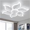 YOLEDY Lampada Ventilatore da Soffitto, Compatibile con Alexa Google Home, Intelligente Pale da Soffitto con Luce e Telecomando, Dimmerabile, Reversibile 6 Velocità, Motore DC, Bianco