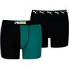 PUMA Colour Block Slip Boxer, Black/Green, 134/140 cm Ragazzi