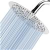 Voolan Soffione Per Doccia da 20cm Voolan, Testa Doccia Tonda ad Alta Pressione in Inox 304, Ti Offre Un'Esperienza di Doccia Confortevole Anche a Basse Pressioni d'Acqua e Consente (Cromo)