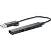 Hub USB a 4 porte 19 cm in alluminio riciclato personalizzate o neutre