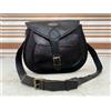 Fatto a mano Borsa a tracolla messenger in pelle cerata ad olio nera da donna vintage 13 p...