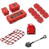 Ezweiji Decorazione Tetto Auto Cingolata RC 8 In 1 Scatola Portaoggetti Serbatoio,Rete Bagagli,Pala,Per Traxxas Desert Racer Slash Axial SCX10 90046 D90 TRX4 1/10 (Rosso)