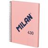 MILAN® Quaderno A5 con copertina rigida, carta a righe (7 mm), 80 fogli da 95 g/m², collezione 430, rosa